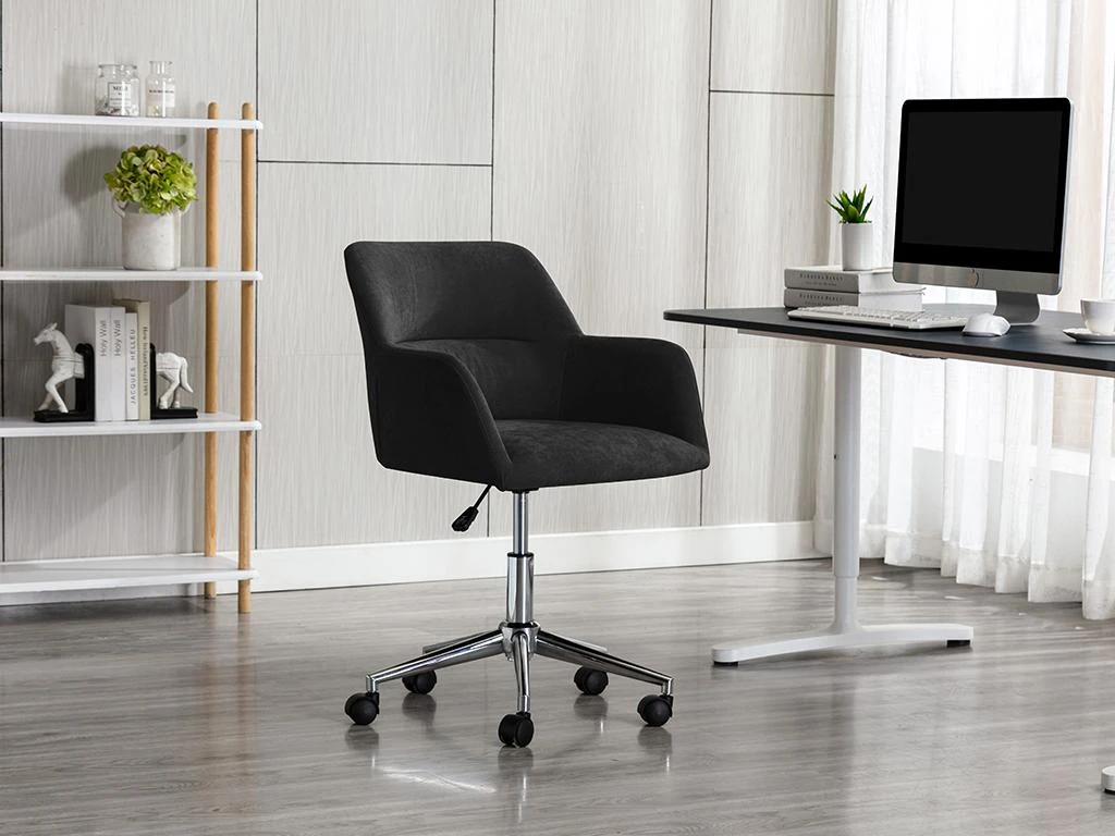 Chaise De Bureau - Tissu - Noir - Hauteur Réglable - HEKA