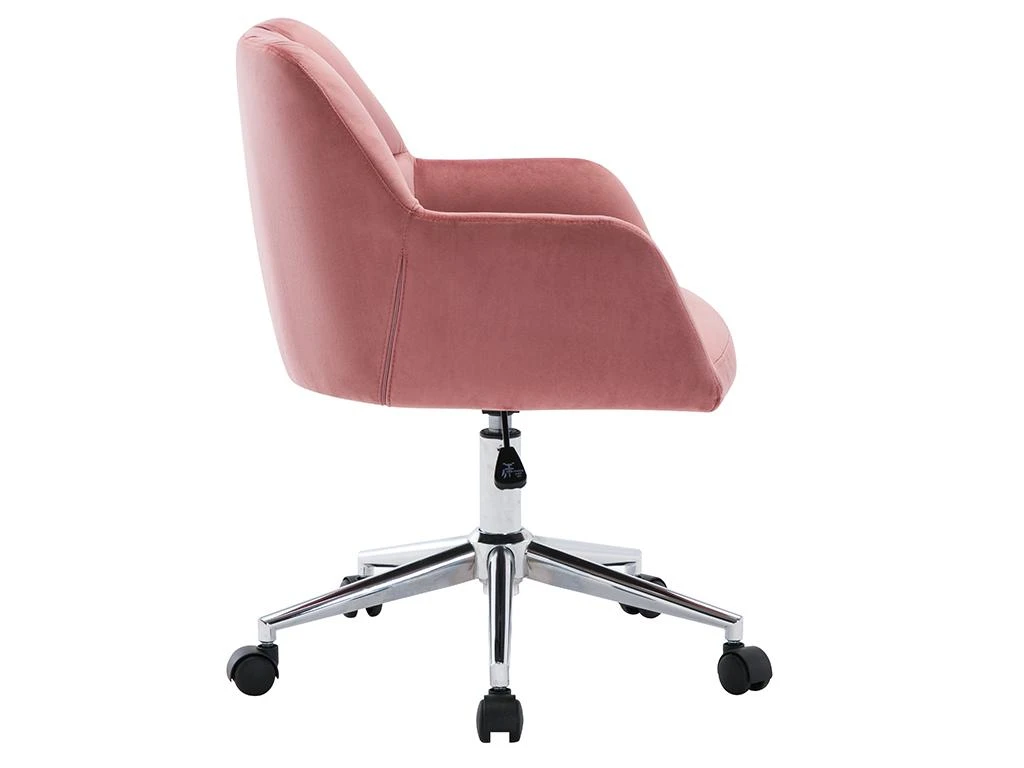 Chaise De Bureau - Velours - Rose - Hauteur Réglable - PEGA – Image 5