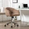 Chaise De Bureau - Velours - Taupe - Hauteur Réglable - TOSILI