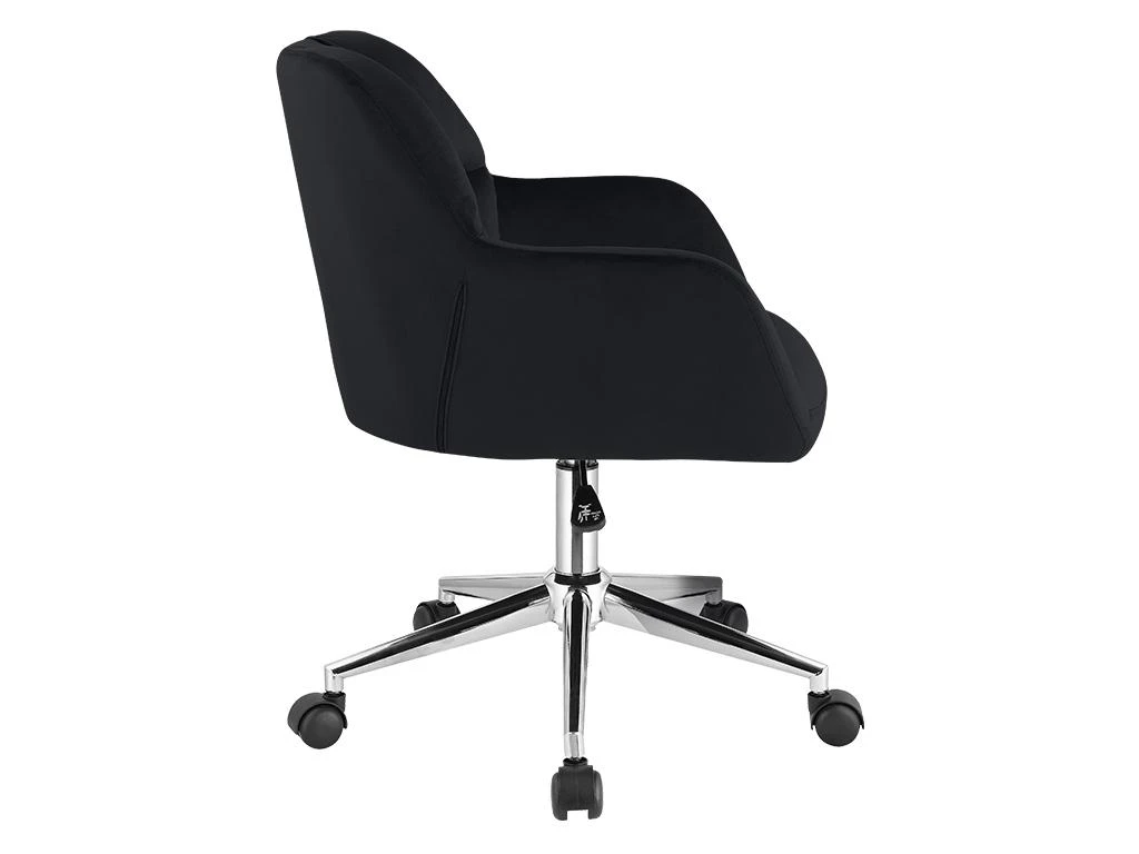 Chaise De Bureau - Velours - Noir - Hauteur Réglable - PEGA – Image 5