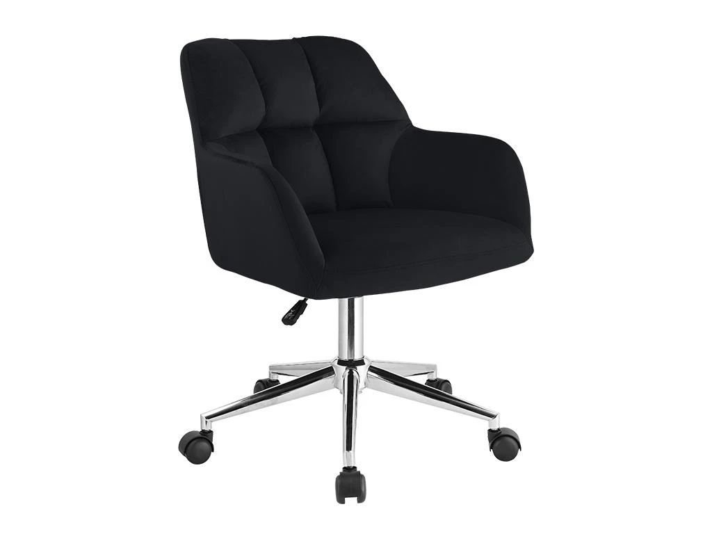 Chaise De Bureau - Velours - Noir - Hauteur Réglable - PEGA – Image 3