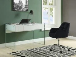 Chaise De Bureau - Velours - Noir - Hauteur Réglable - PEGA