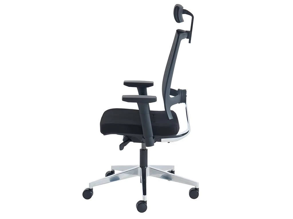 Fauteuil De Bureau Ergonomique Professionnel - Avec Têtière - Tissu - Noir - WALLSTREET – Image 14
