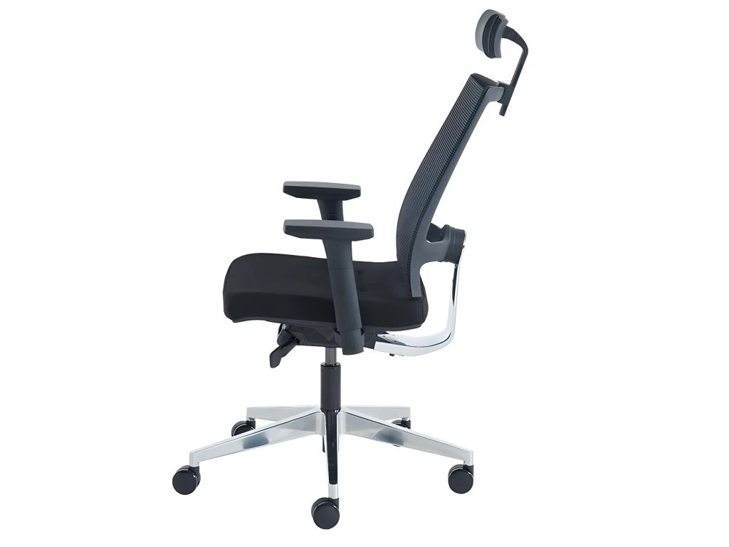 Fauteuil De Bureau Ergonomique Professionnel - Avec Têtière - Tissu - Noir - WALLSTREET – Image 15