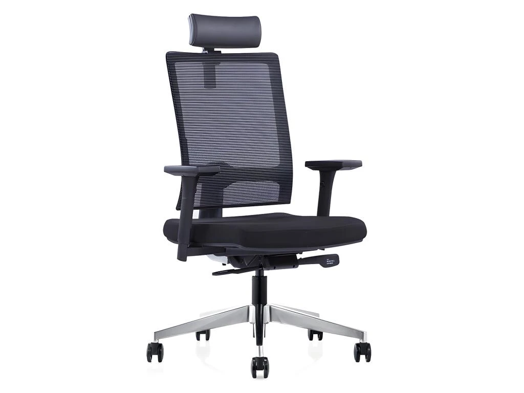 Fauteuil De Bureau Ergonomique Professionnel - Avec Têtière - Tissu - Noir - WALLSTREET – Image 7