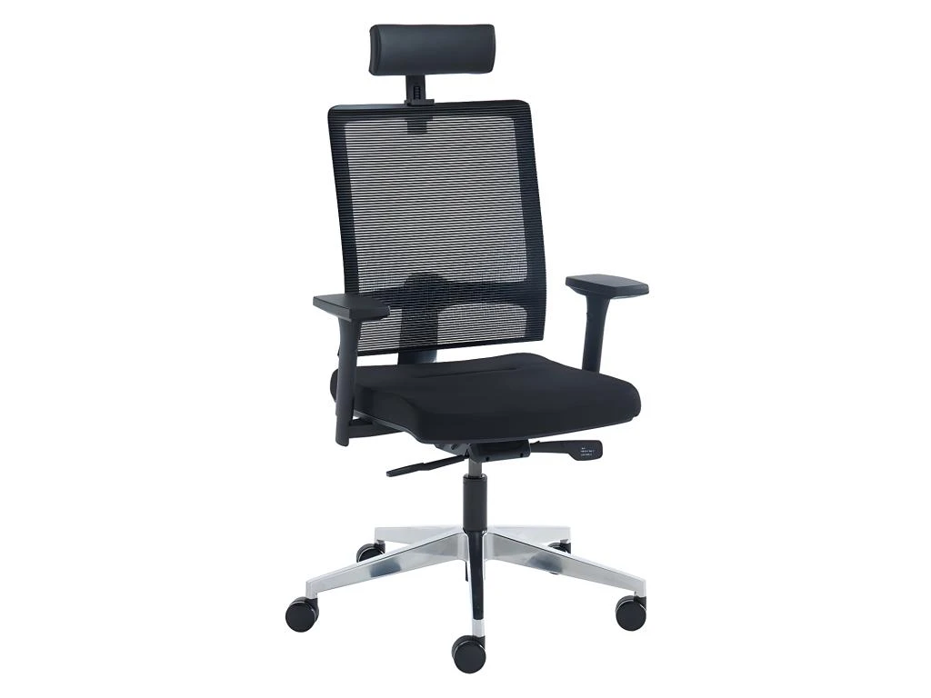 Fauteuil De Bureau Ergonomique Professionnel - Avec Têtière - Tissu - Noir - WALLSTREET – Image 6