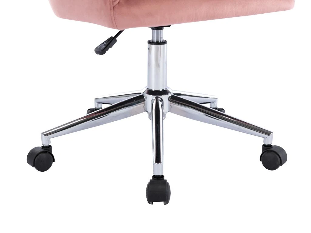 Chaise De Bureau - Velours - Rose - Hauteur Réglable - ELEANA – Image 8