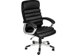 Fauteuil Chaise Siège De Direction Rembourrage Ondulé Noir 08_0000374