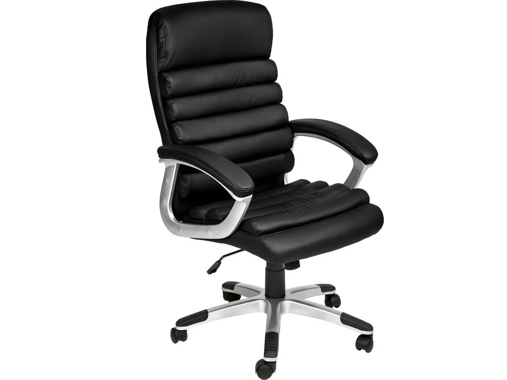 Fauteuil Chaise Siège De Direction Rembourrage Ondulé Noir 08_0000374