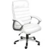 Fauteuil Chaise Siège De Direction Rembourrage Ondulé Blanc 08_0000372