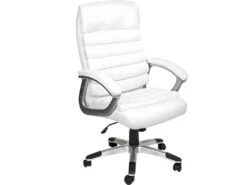 Fauteuil Chaise Siège De Direction Rembourrage Ondulé Blanc 08_0000372