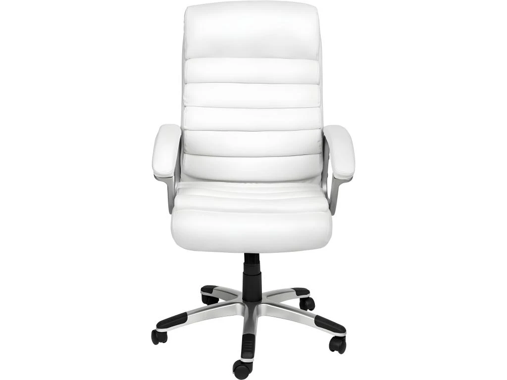 Fauteuil Chaise Siège De Direction Rembourrage Ondulé Blanc 08_0000372 – Image 2