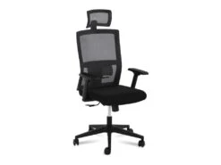 Fauteuil Chaise Siège De Bureau Dossier En Filet Appui-tête Charge Maximale150 Kg Noir 14_0000879