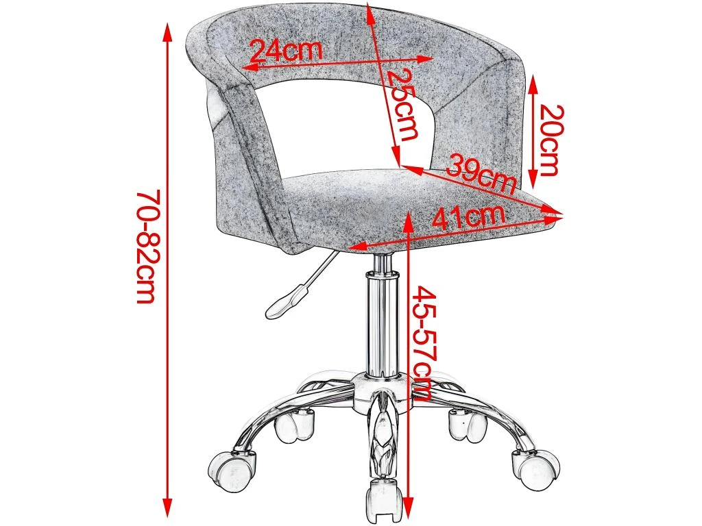 Chaise De Bureau Avec Accoudoirs En Velours Rose 19_0000145 – Image 2