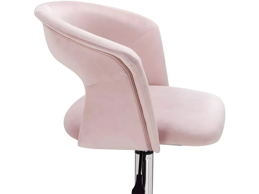 Chaise De Bureau Avec Accoudoirs En Velours Rose 19_0000145 – Image 5
