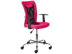 DEANA - Fauteuil De Bureau Sur Roulettes Rose Et Noir