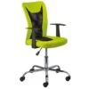 DEANA - Fauteuil De Bureau Sur Roulettes Vert Et Noir