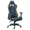 GAMER - Fauteuil Gaming Tissu Noir Et Vert