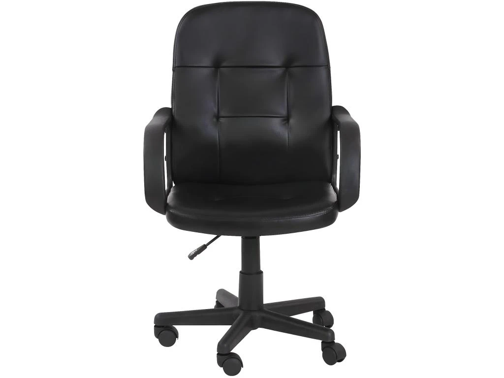 Chaise De Bureau Pivotante Avec Hauteur Réglable Siège Ergonomique En Synthétique Noir Fauteuil De Bureau Pour Ordinateur Gamer 01_0000082