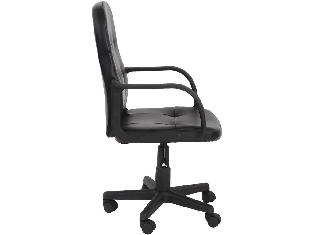 Chaise De Bureau Pivotante Avec Hauteur Réglable Siège Ergonomique En Synthétique Noir Fauteuil De Bureau Pour Ordinateur Gamer 01_0000082 – Image 2