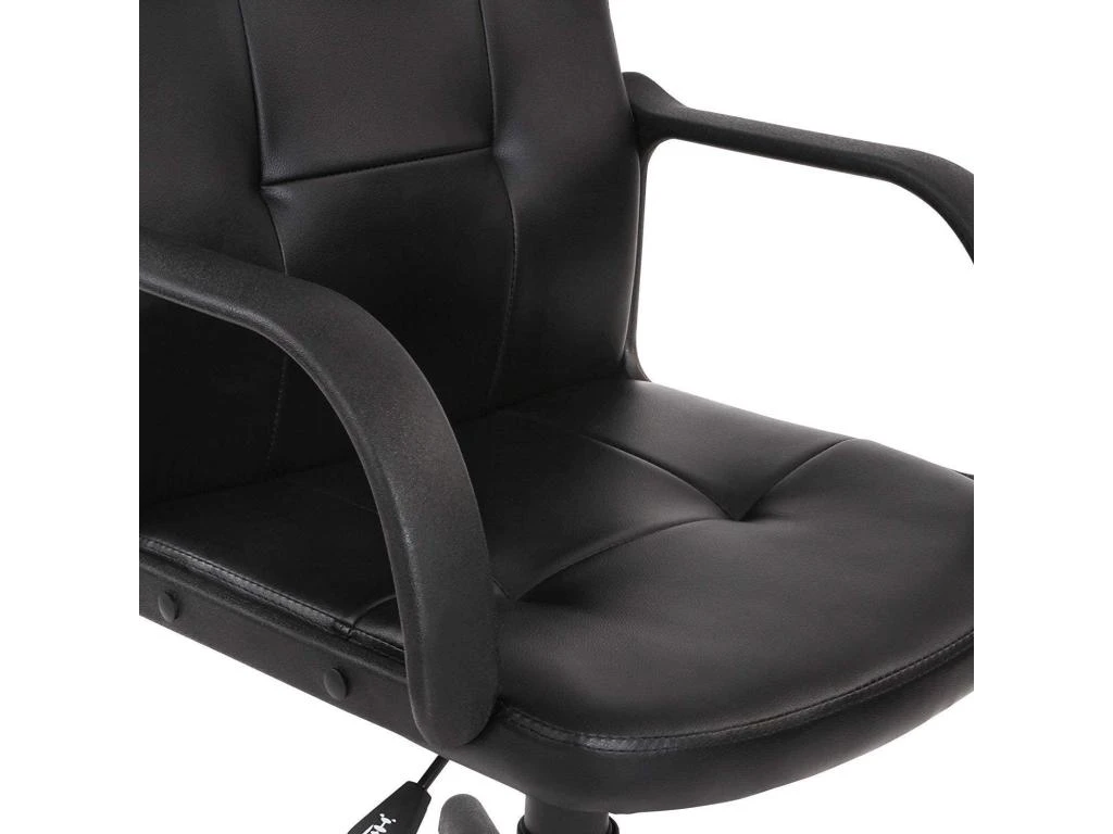 Chaise De Bureau Pivotante Avec Hauteur Réglable Siège Ergonomique En Synthétique Noir Fauteuil De Bureau Pour Ordinateur Gamer 01_0000082 – Image 4