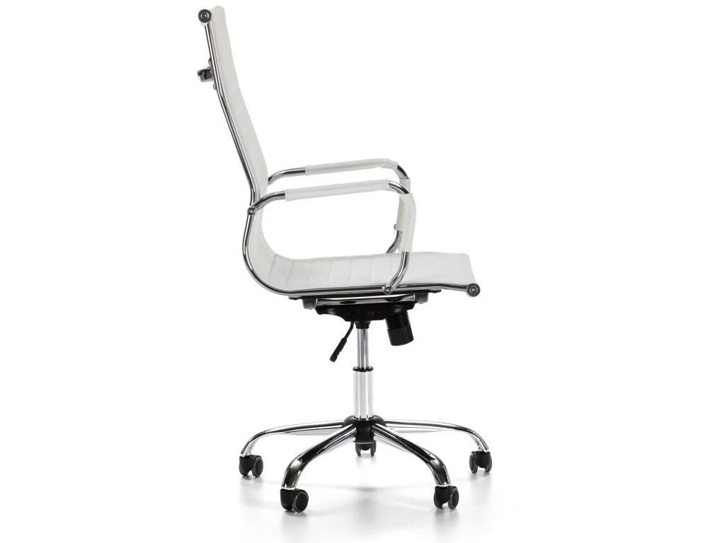 Fauteuil De Bureau Londres Inclinable Blanc, Cuir Synthétique – Image 3