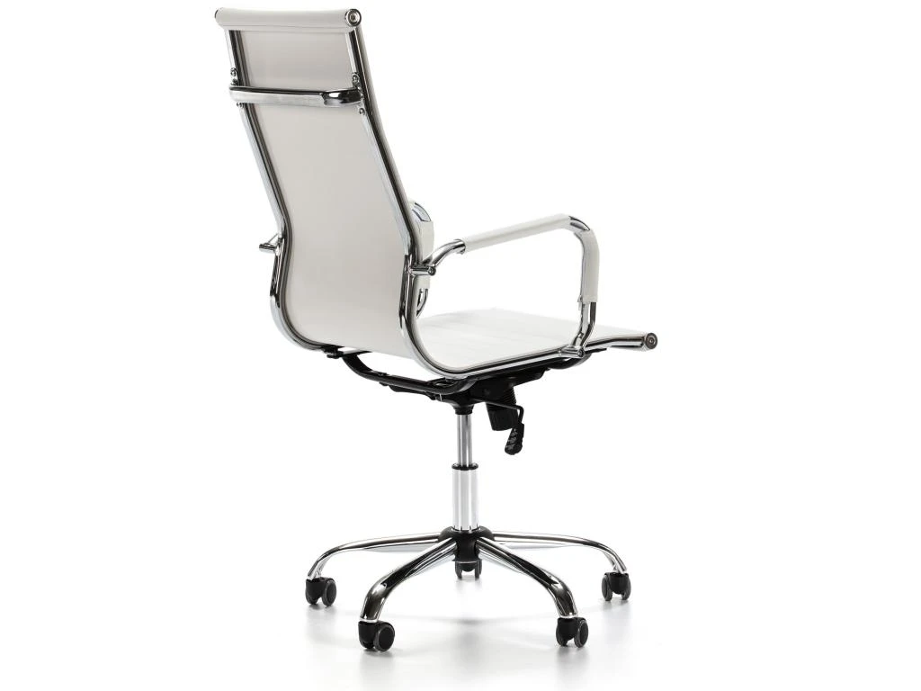 Fauteuil De Bureau Londres Inclinable Blanc, Cuir Synthétique – Image 4
