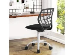 Chaise De Bureau Pour Enfant Noire à Roulettes CARNATION BLACK PLICA