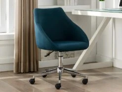 Chaise De Bureau - Tissu - Bleu - Hauteur Ajustable - REZA