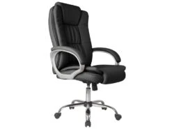 Chaise De Bureau Karen Elevable Et Fauteuil Inclinable En Simili Cuir Noir