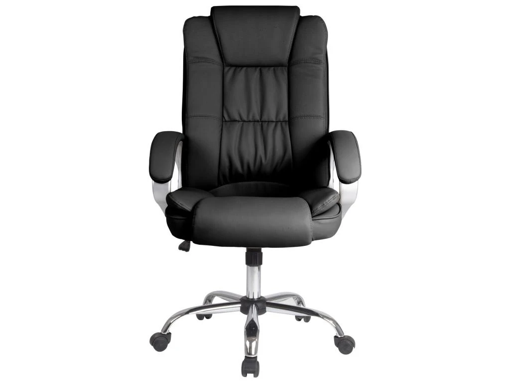 Chaise De Bureau Karen Elevable Et Fauteuil Inclinable En Simili Cuir Noir – Image 2