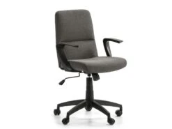 Fauteuil De Bureau Relevable Teo Matelassé Avec Tissu Gris Foncé