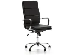 Fauteuil De Bureau Morgan Inclinable Noir, Cuir Synthétique