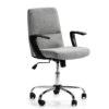 Fauteuil De Bureau Relevable Teo Matelassé Avec Tissu Gris Clair