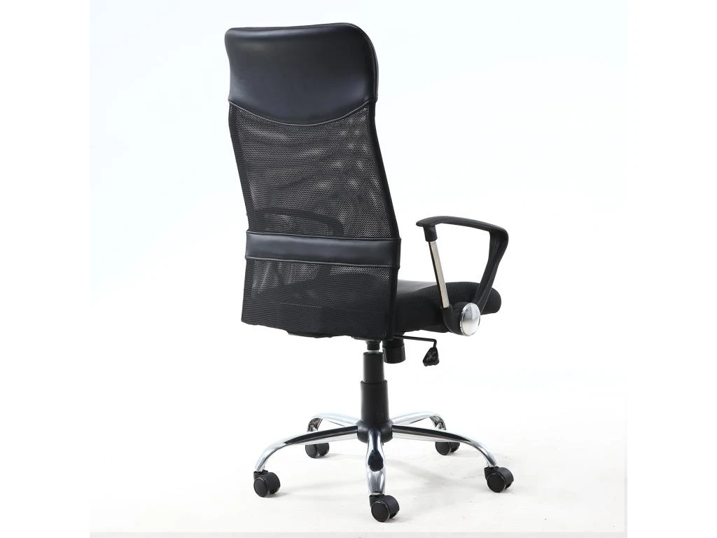 Chaise De Bureau Campus Relevable Et Fauteuil Inclinable En Simili Cuir Noir – Image 3