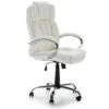 Fauteuil De Bureau à Hauteur Réglable Et Inclinable Nixon Similicuir Blanc